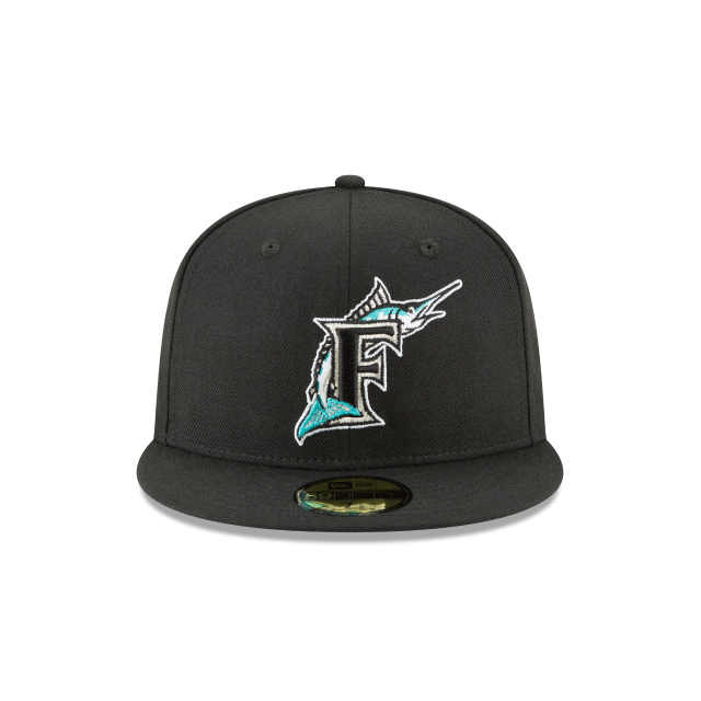 Florida Marlins MLB New Era Men's Black 59Fifty Cooperstown 1993 Wool Fitted Hat