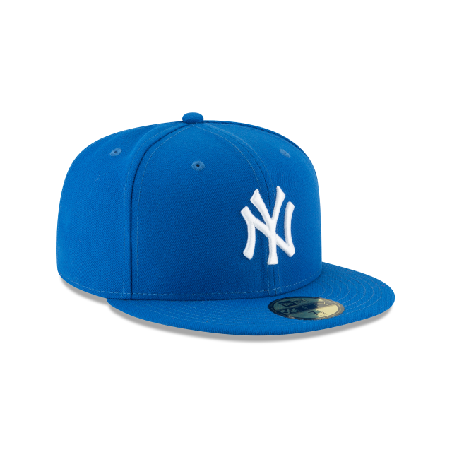 New York Yankees MLB New Era Men's Blue Azure 59Fifty Basic Fitted Hat