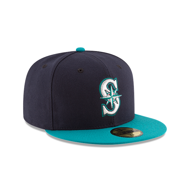 Seattle Mariners MLB New Era Casquette ajustée alternative bleu marine/bleu sarcelle 59Fifty Authentic Collection pour hommes
