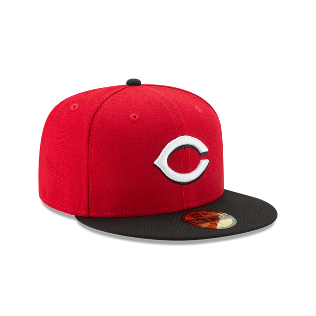 Cincinnati Reds MLB New Era Casquette ajustée rouge/noir 59Fifty Authentic Collection Road pour hommes