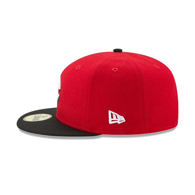 Cincinnati Reds MLB New Era Casquette ajustée rouge/noir 59Fifty Authentic Collection Road pour hommes