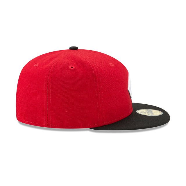 Cincinnati Reds MLB New Era Casquette ajustée rouge/noir 59Fifty Authentic Collection Road pour hommes
