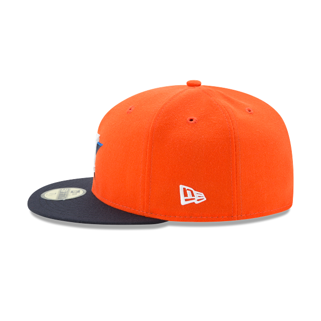 Houston Astros MLB New Era Casquette ajustée alternative orange/bleu marine 59Fifty Authentic Collection pour hommes