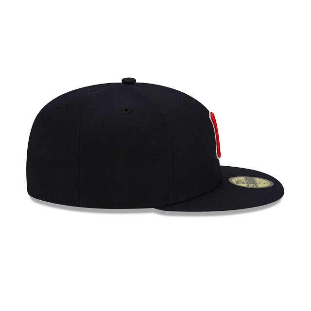Cleveland Guardians MLB New Era Men's Navy 59Fifty Authentic Collection Road Fitted Hat