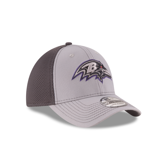 Baltimore Ravens NFL New Era Men's Grey 39Thirty Grayed Out Neo 2 Stretch Fit Hat