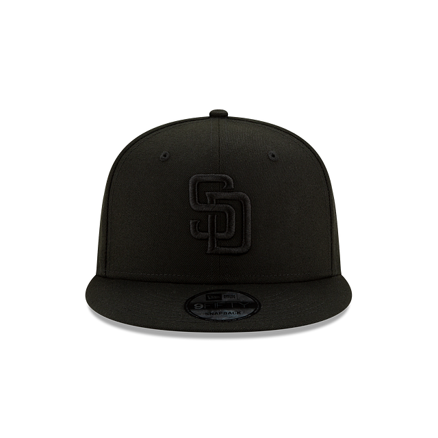 San Diego Padres MLB New Era Noir sur noir 9Fifty Basic Snapback pour hommes