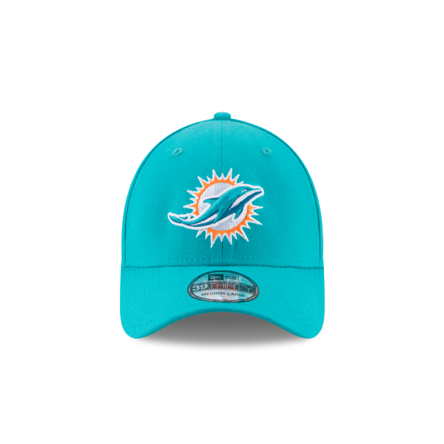 Miami Dolphins NFL New Era Men's Teal Breeze 39Thirty 2018 Logo Stretch Fit Hat