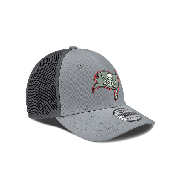 Tampa Bay Buccaneers NFL New Era Men's Grey 39Thirty Grayed Out Neo 2 Stretch Fit Hat