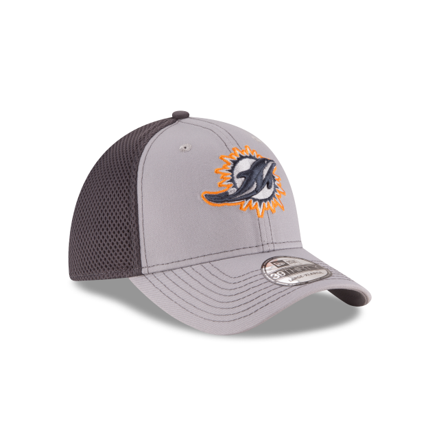 Miami Dolphins NFL New Era Casquette extensible grise 39Thirty Greyed Out Neo 2 pour hommes