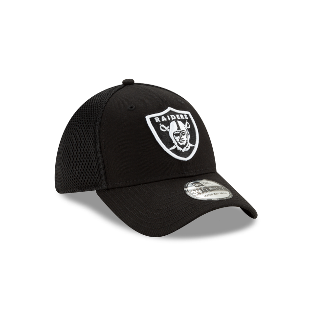 Las Vegas Raiders NFL New Era Men's Black/White 39Thirty Neo Stretch Fit Hat