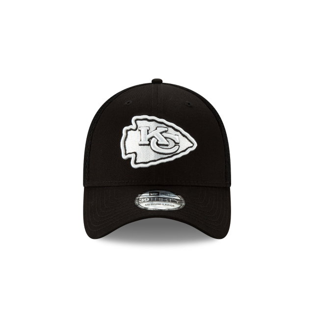 Kansas City Chiefs NFL New Era Casquette noire/blanche 39Thirty Neo Stretch Fit pour hommes