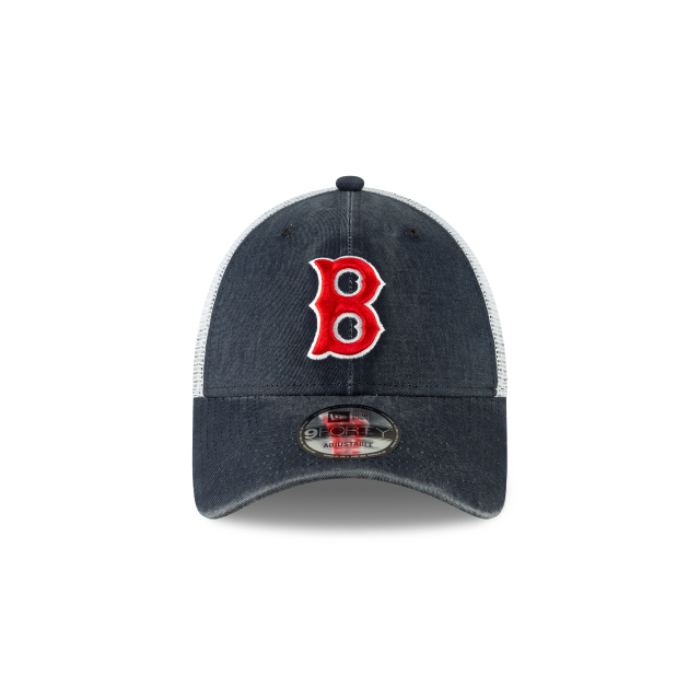 Boston Red Sox MLB New Era Men's Navy 9Forty Cooperstown Washed Trucker Adjustable Hat