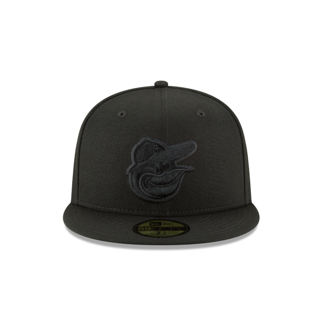 Baltimore Orioles MLB New Era Men's Black on Black 59Fifty Basic Fitted Hat