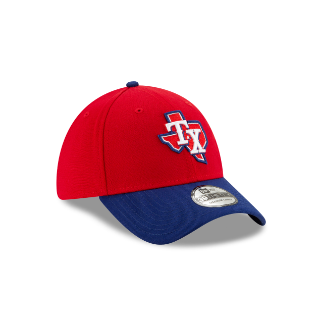Casquette extensible MLB 39Thirty Team Classic Alternate 3 pour homme des Texas Rangers de New Era, rouge/bleu