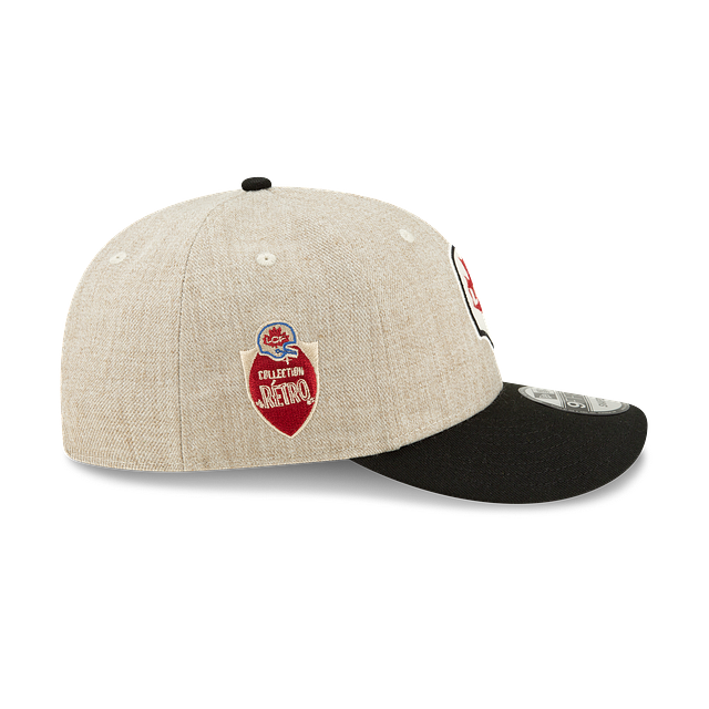 Casquette à visière snapback beige 9Fifty bicolore pour homme de la CFL New Era, motif Turf Traditions Homage