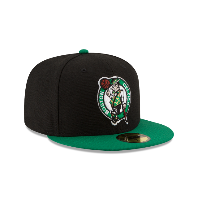 Boston Celtics NBA New Era Men's Black/Green 59Fifty Two Tone Fitted Hat