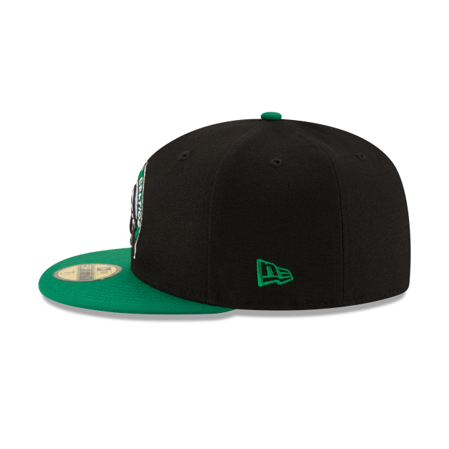 Boston Celtics NBA New Era Men's Black/Green 59Fifty Two Tone Fitted Hat