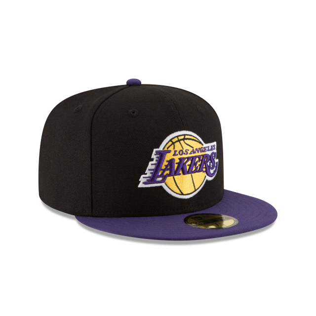 Los Angeles Lakers NBA New Era Men's Black/Purple 59Fifty Two Tone Fitted Hat