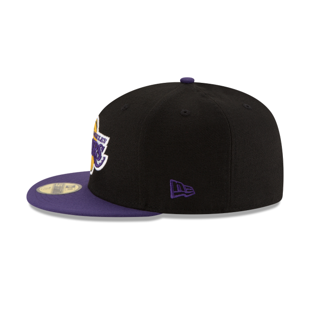 Los Angeles Lakers NBA New Era Men's Black/Purple 59Fifty Two Tone Fitted Hat