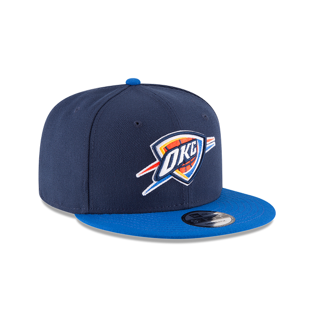 Casquette Snapback bicolore 9Fifty bleu marine/bleu pour homme de la NBA Oklahoma City Thunder de New Era