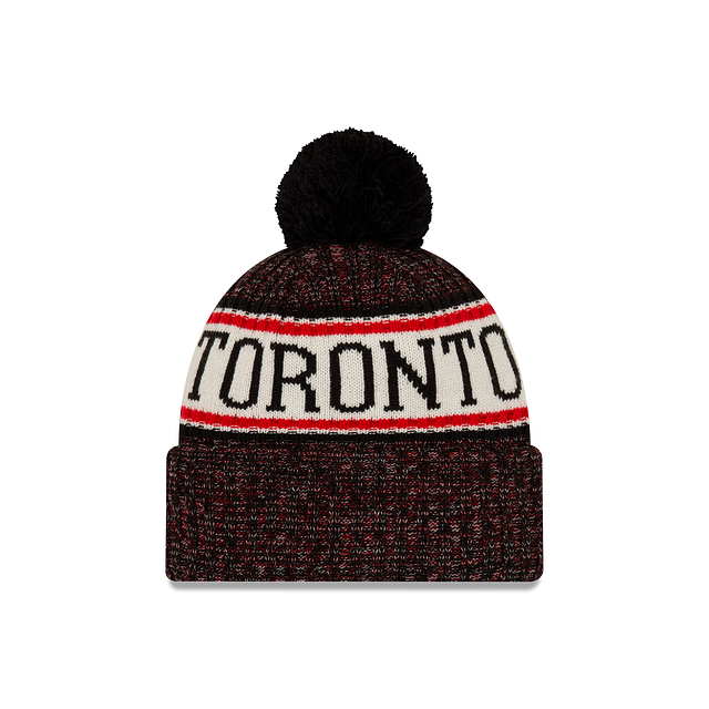 Toronto Raptors NBA New Era Men's Black Sport Cuff Pom Knit
