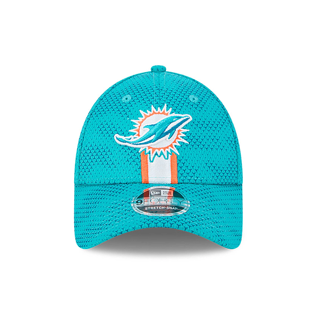 Casquette à pression extensible 9Forty 2024 Sideline pour homme des Dolphins de Miami NFL New Era bleu sarcelle