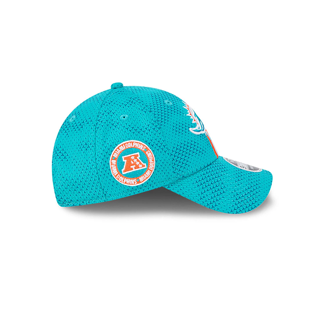 Casquette à pression extensible 9Forty 2024 Sideline pour homme des Dolphins de Miami NFL New Era bleu sarcelle