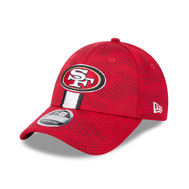 Casquette Snapback extensible 9Forty 2024 Sideline rouge pour homme des 49ers de San Francisco NFL New Era