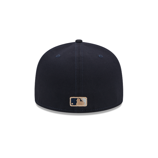 Casquette ajustée New York Yankees MLB New Era pour homme bleu marine 59Fifty Gold Leaf