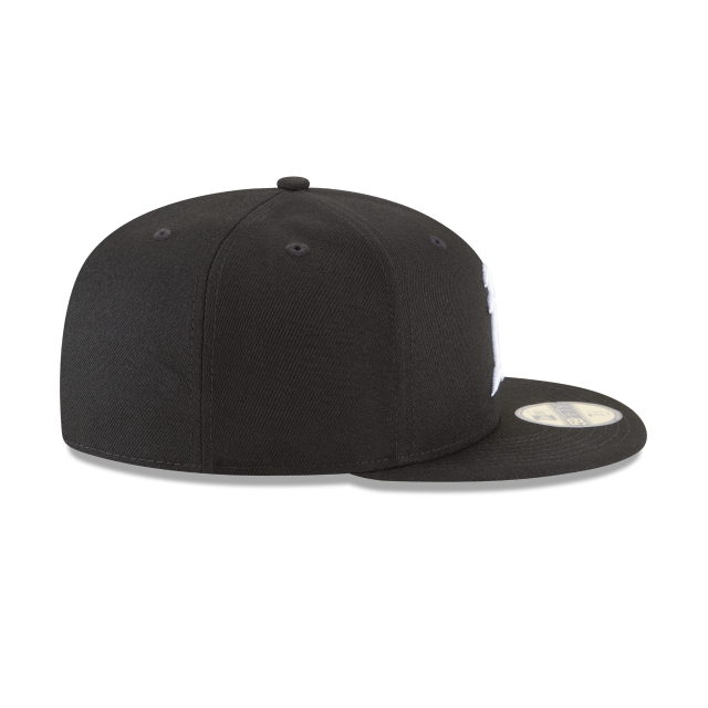 Casquette ajustée basique 59Fifty MLB New Era pour homme, noir et blanc, des Oakland Athletics