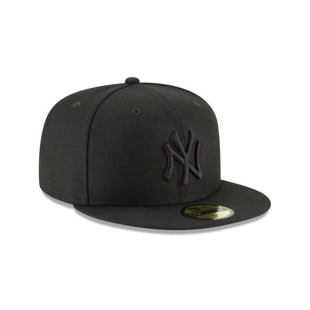 Casquette ajustée basique 59Fifty MLB New Era pour homme, noir sur noir, des Yankees de New York