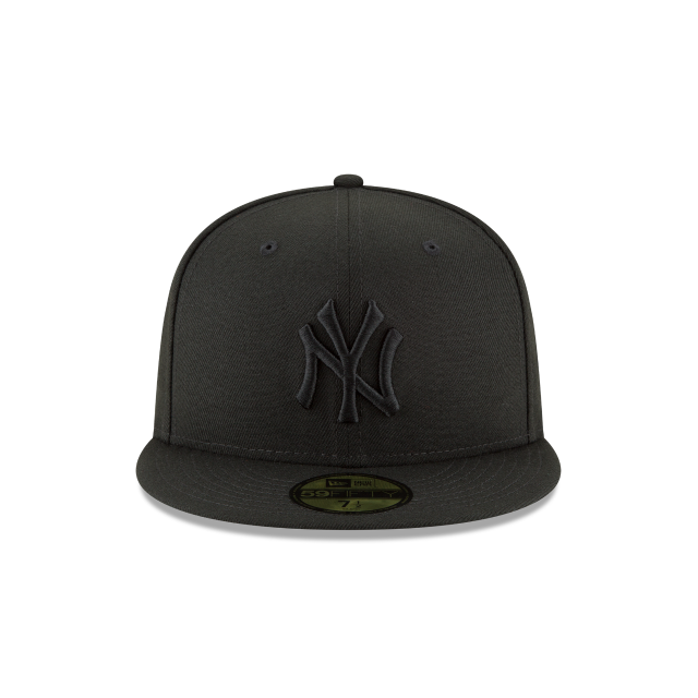 Casquette ajustée basique 59Fifty MLB New Era pour homme, noir sur noir, des Yankees de New York