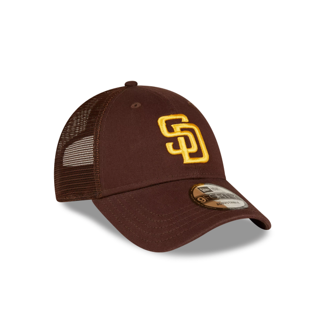 Casquette ajustable 9Forty Trucker marron pour homme San Diego Padres MLB New Era
