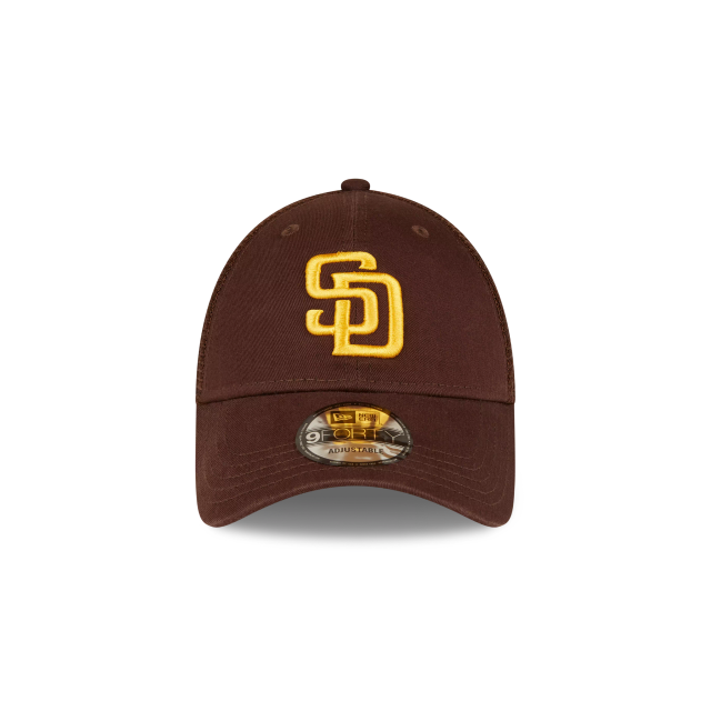 Casquette ajustable 9Forty Trucker marron pour homme San Diego Padres MLB New Era