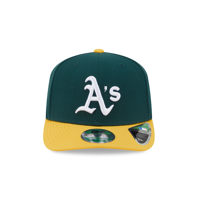 Casquette snapback réplique MLB New Era pour homme Oakland Athletics 9Seventy verte/jaune