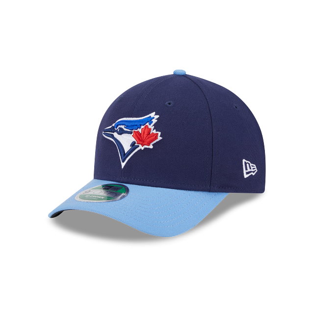 Casquette Snapback New Era 9Forty M-Crown Replicas des joueurs des Blue Jays de Toronto, bleu marine et bleu clair, pour homme.