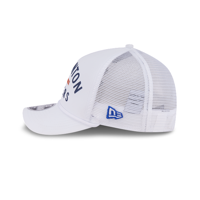 Edmonton Oilers NHL New Era Men's White 9FORTY M-Crown A-Frame Minimalist Trucker Hat