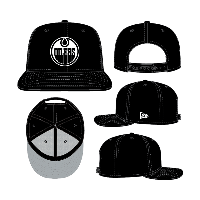 Edmonton Oilers NHL New Era Men's Black/White 9Fifty Basic Snapback