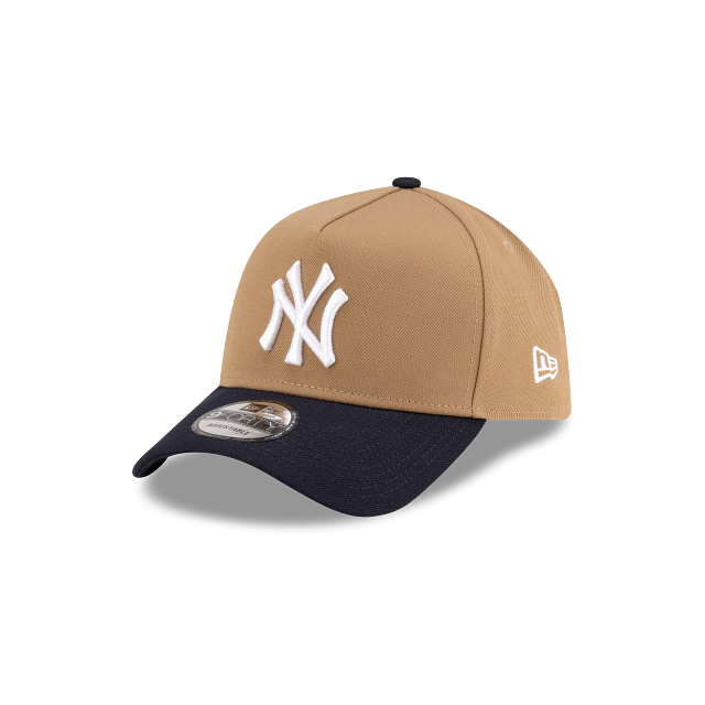 New York Yankees MLB New Era Men's Khaki/Navy 9Forty A-Frame Snapback