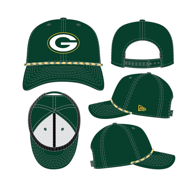 Green Bay Packers NFL New Era Men's Green 9Seventy Multi-Rope Stretch Snapback Hat