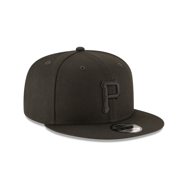Pittsburgh Pirates MLB New Era Men's Black on Black White 9Fifty Basic Snapback