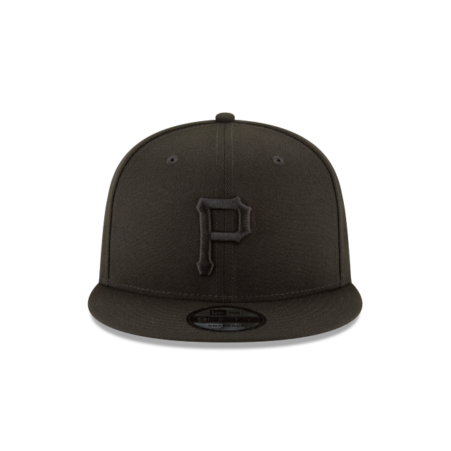 Pittsburgh Pirates MLB New Era Men's Black on Black White 9Fifty Basic Snapback