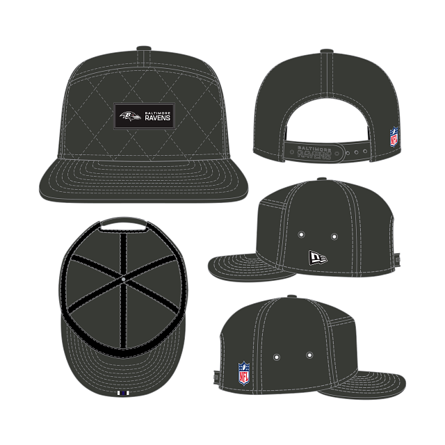 Baltimore Ravens NFL New Era Men's Charcoal 9Seventy 2025 Sideline Split Panel Snapback