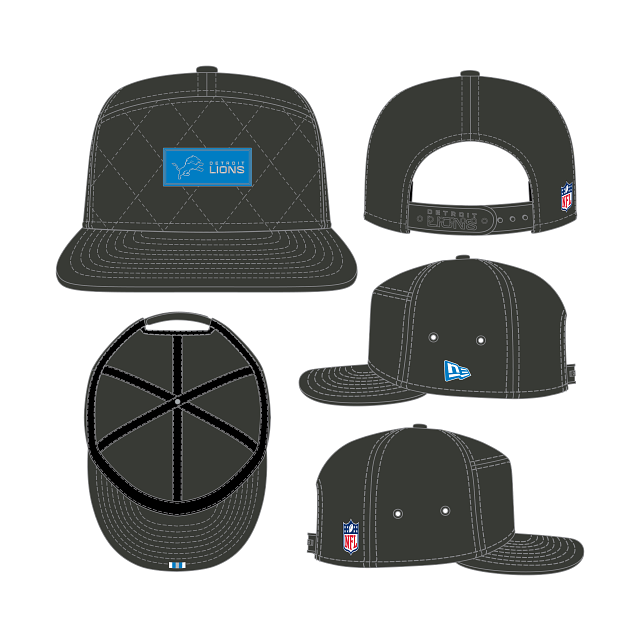 Detroit Lions NFL New Era Men's Charcoal 9Seventy 2025 Sideline Split Panel Snapback