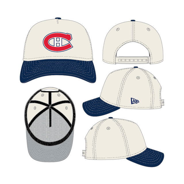 Montreal Canadiens NHL New Era Men's Beige Royal Vintage Collection 9Forty A-Frame Snapback Hat