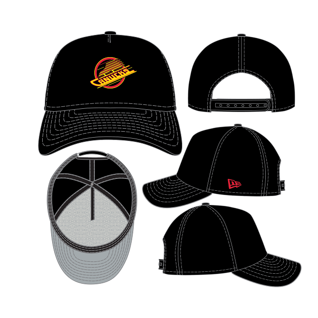 Vancouver Canucks NHL New Era Men's Black 9Forty A-Frame Snapback Hat