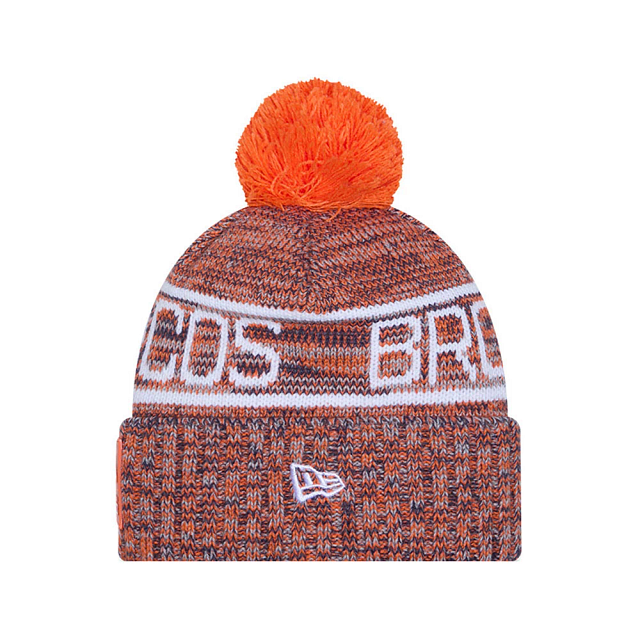 Bonnet à pompon tricoté New Era pour homme, orange, collection Denver Broncos NFL 2025