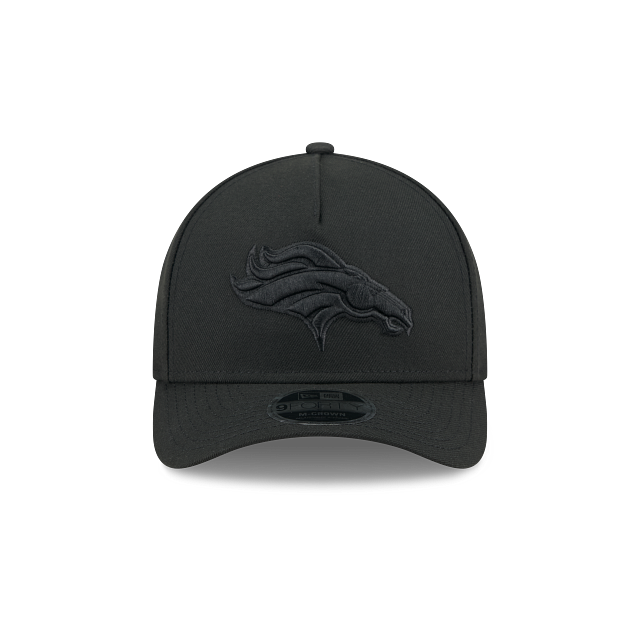 Casquette Denver Broncos NFL New Era pour homme, noire sur noire, modèle 9FORTY M-Crown, ajustable, style A-Frame