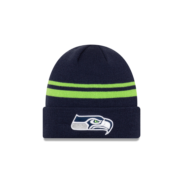Bonnet à revers bleu marine Seattle Seahawks NFL New Era pour homme