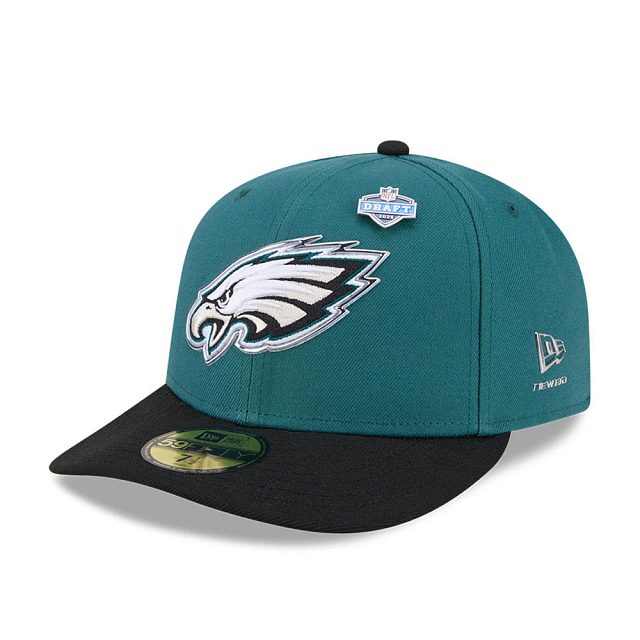 Philadelphia Eagles NFL New Era Men's Green 59Fifty Pre-Curved 2026 Draft Fitted Hat
